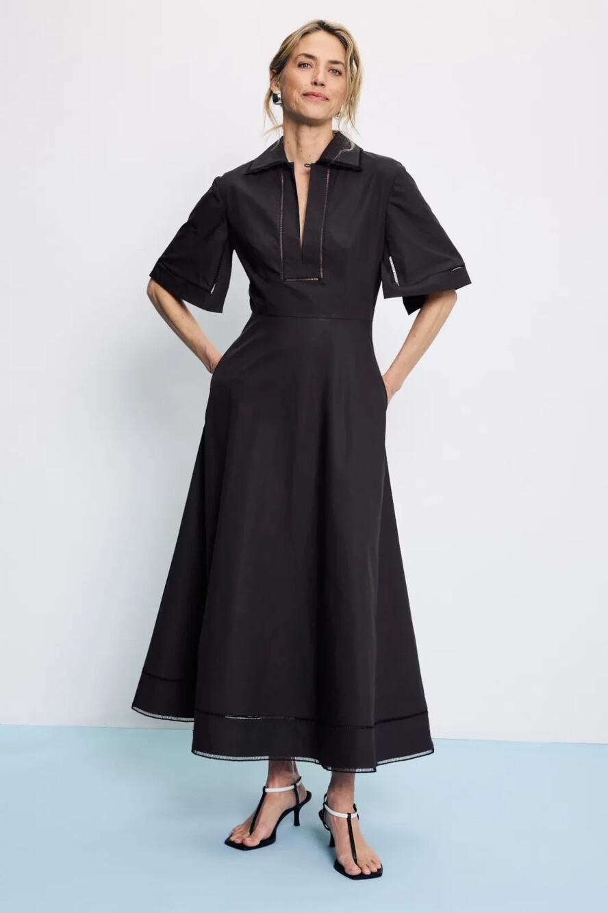 Róhe Ladder black Embroidered Dress Size US4 / EU36